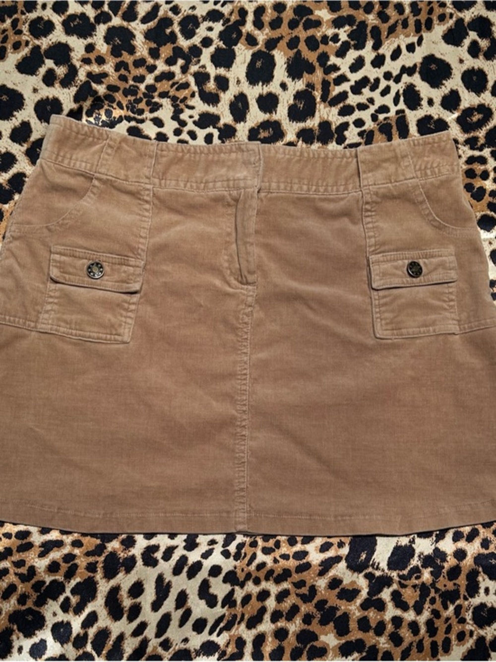 Vintage Y2K Exact Change! Tan Corduroy Skirt
